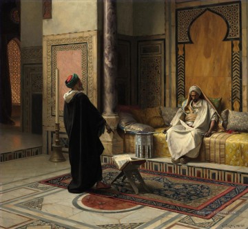 Conseils appris Ludwig Deutsch Orientalism Araber Peinture à l'huile